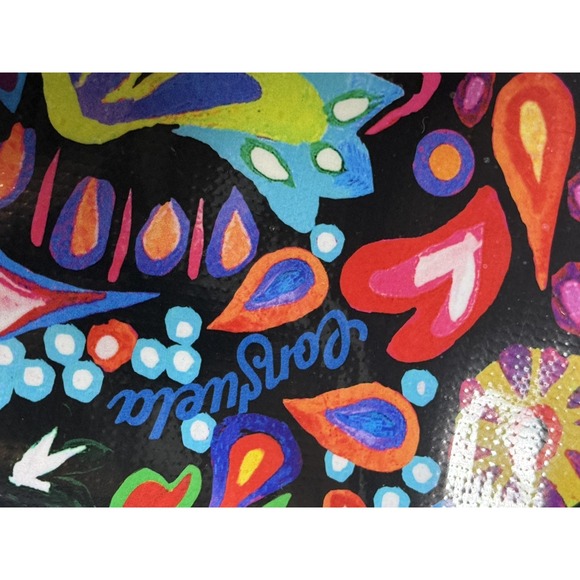 Consuela Tote Bag Womens Large Multicolor Floral Plastic Shoulder Shopper - Picture 3 of 10